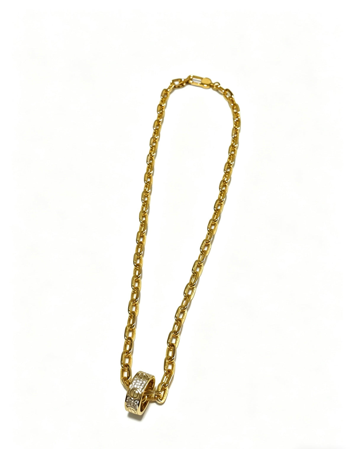 Martin Graham pendant necklace in polished metal-tone – front view