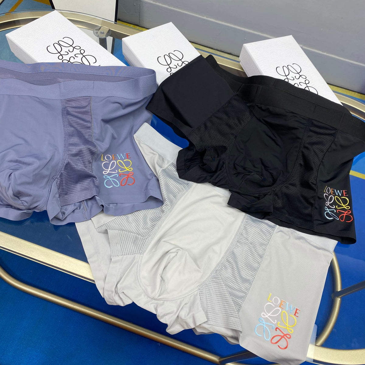 Loewe Multicolour Emblem Details Men's Boxer Briefs - 3-Piece Box