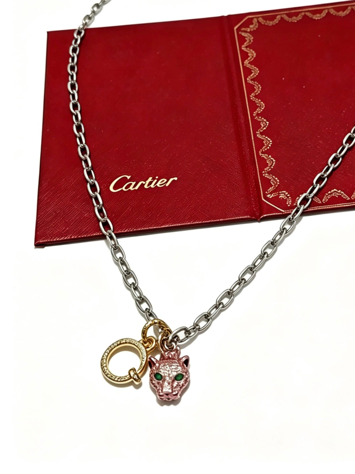 Martin Graham pendant necklace in polished metal-tone – front view