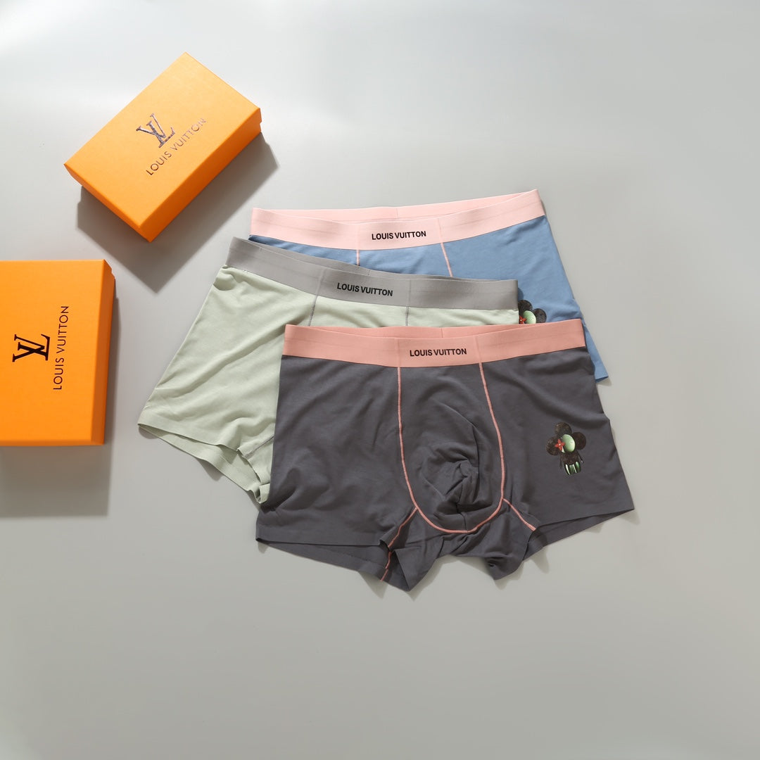 Louis Vuitton Floral Front Patches Men's Boxer Briefs - 3-Piece Box