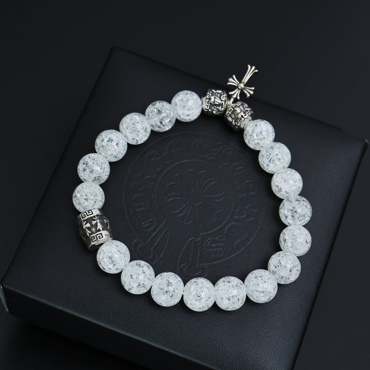 Martin Graham beaded bracelet in polished metal-tone – front product view