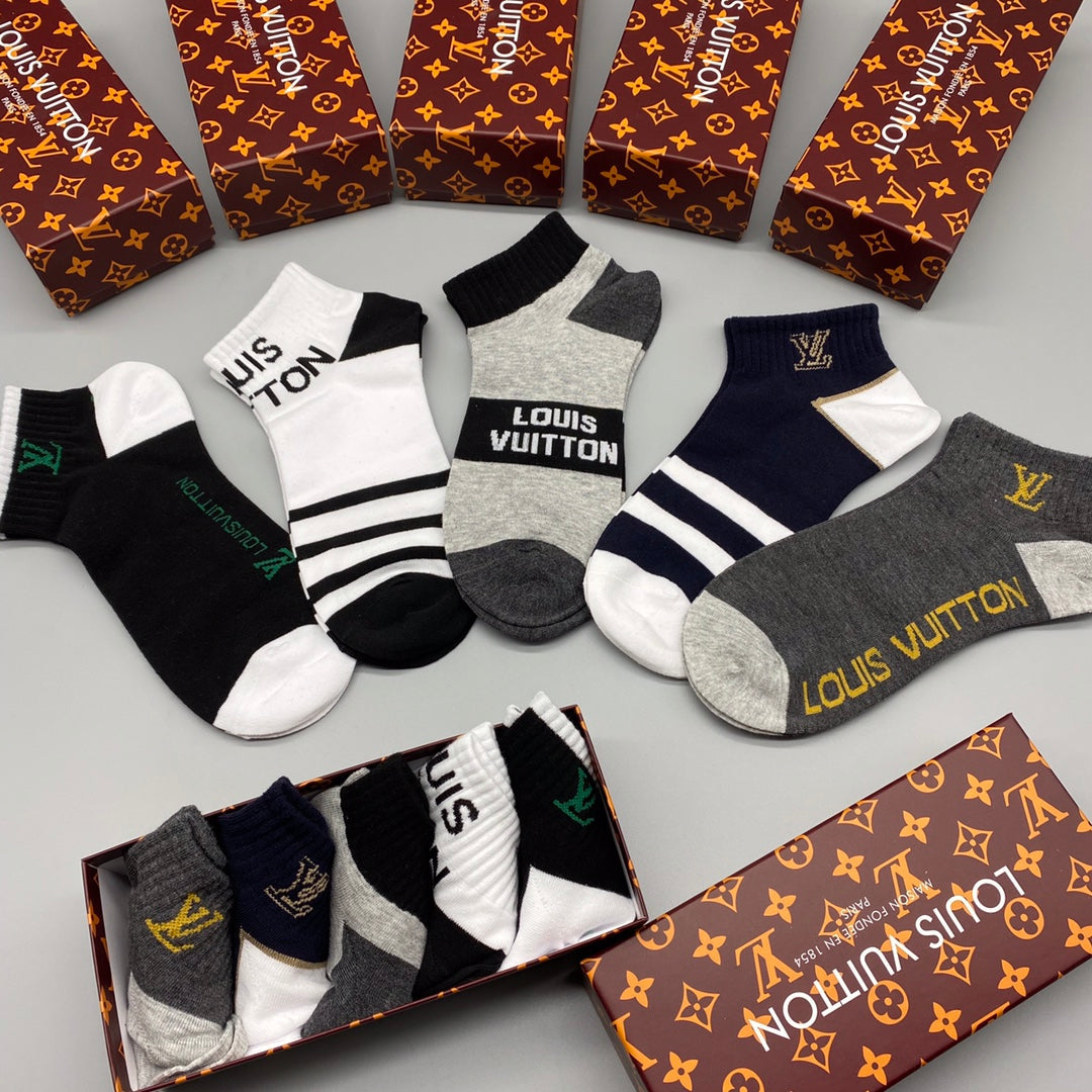 Louis Vuitton Mixed-Design Ankle Socks - Box of 5 Pairs