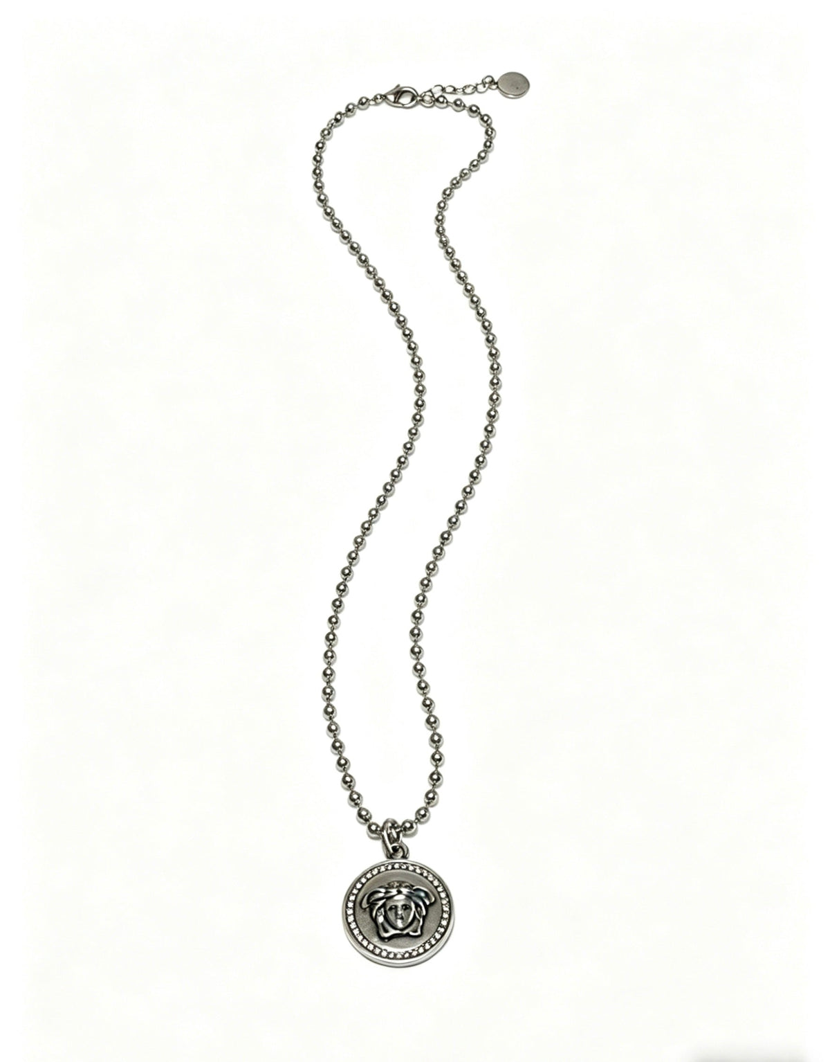 Martin Graham pendant necklace in polished metal-tone – front product view