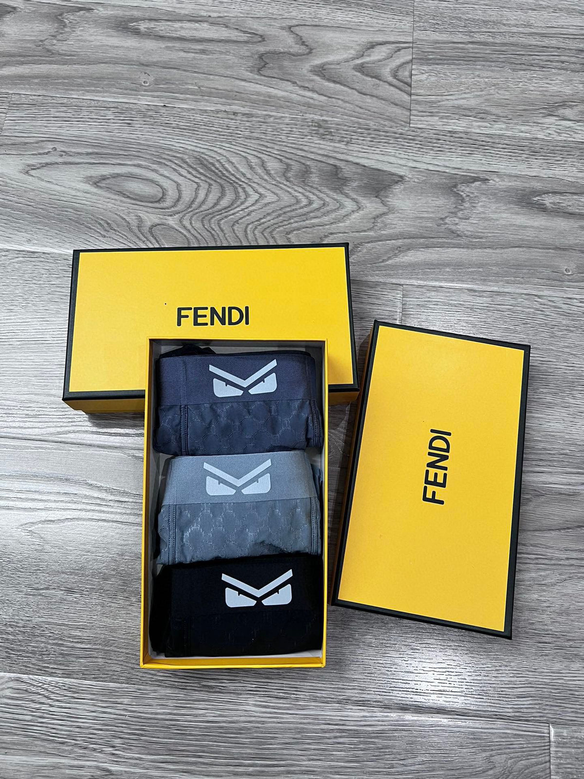 Fendi Graphic Emblem Details Men's Boxer Briefs - 3-Piece Box