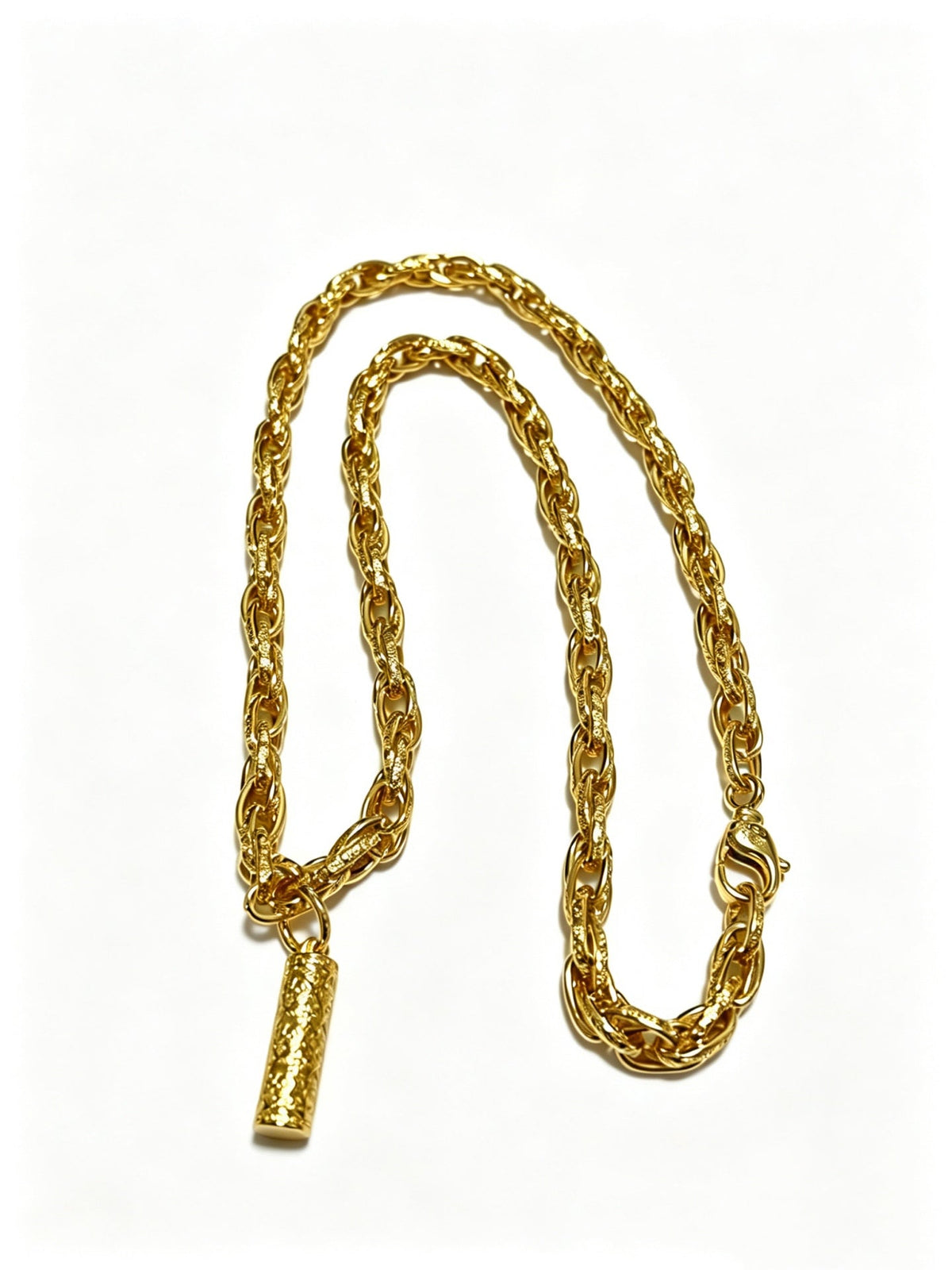 Martin Graham pendant necklace in polished metal-tone – front product view