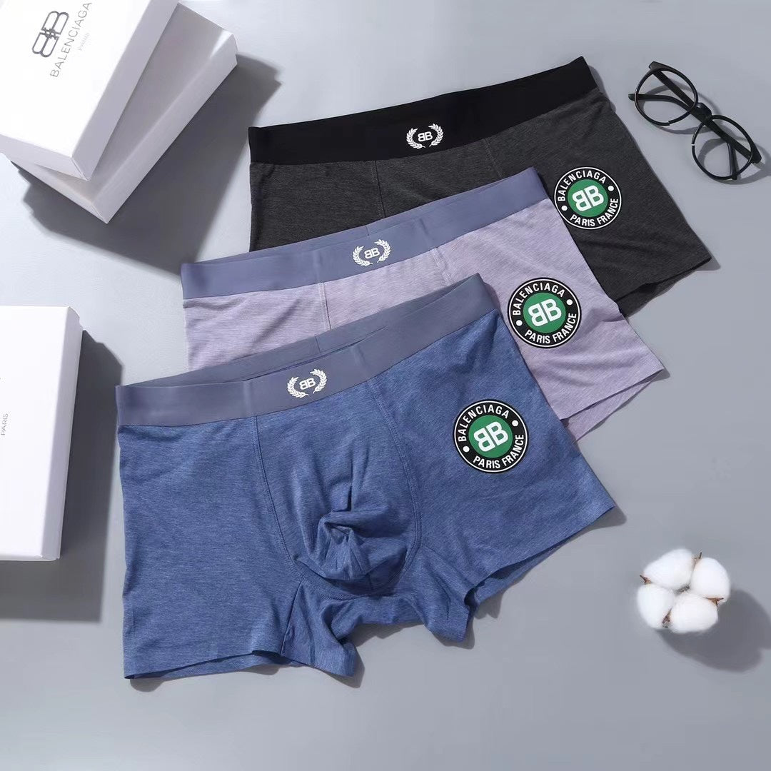 Balenciaga Circular Patch Details Men's Boxer Briefs - 3-Piece Box