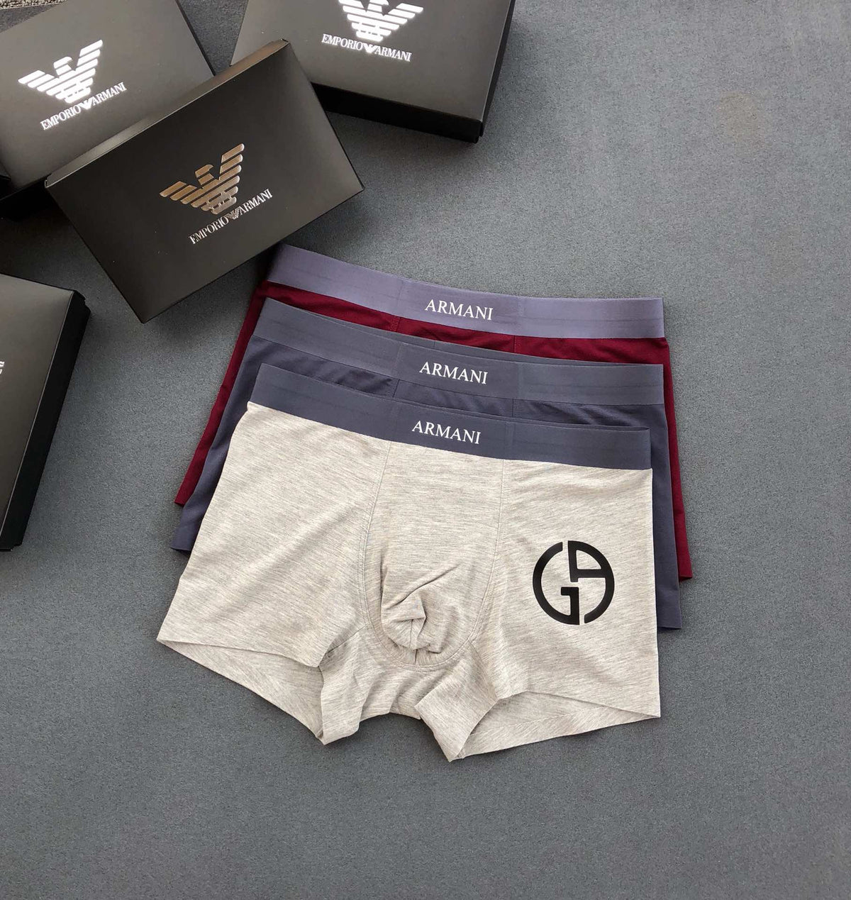 Armani Modal-Blend Logo Detail Men's Boxer Briefs - 3-Piece Box