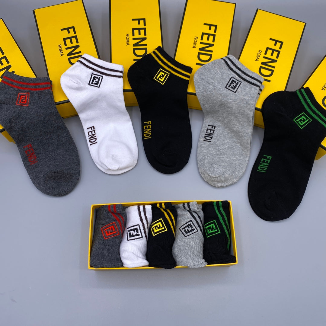 Fendi Short Socks - 5-Pair Set