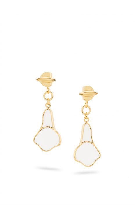 Martin Graham stud earrings in polished metal-tone – front view