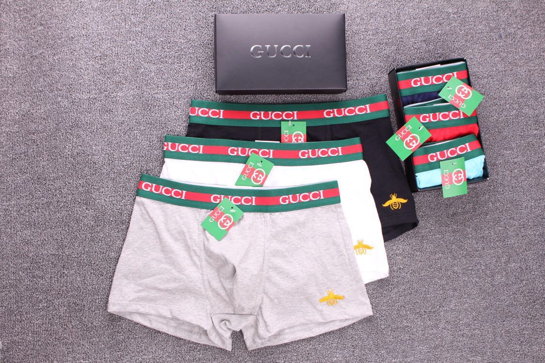Gucci Red-And-Green Waistbands Men's Boxer Briefs