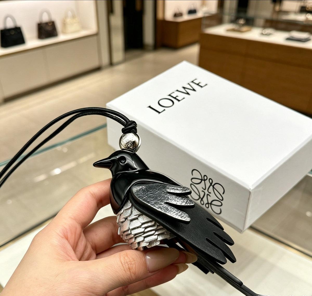 Martin Graham bag charm in polished metal-tone – front view