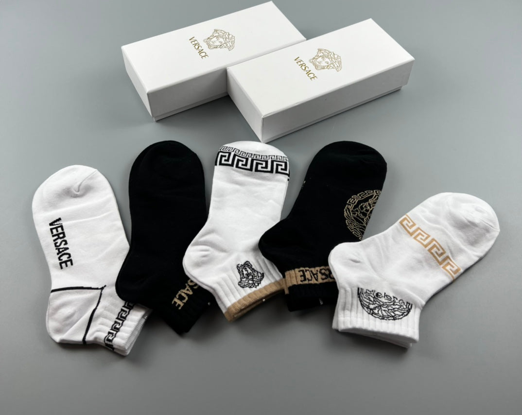 Versace Cotton Crew Socks - 5-Pair Set