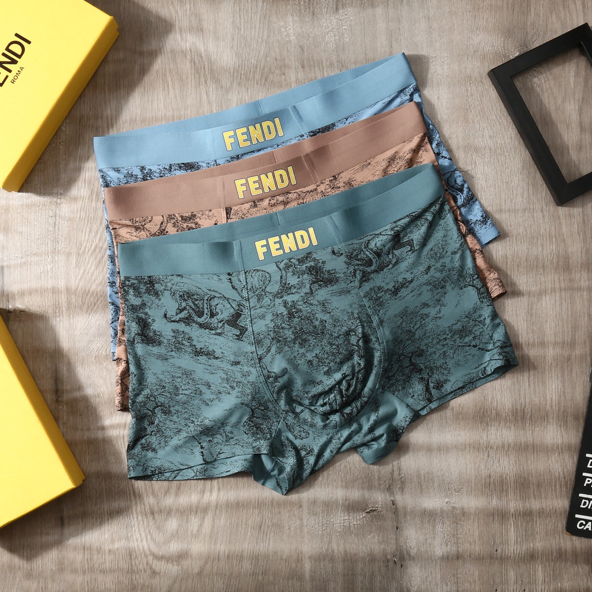 Fendi Modal-Blend Printed Men's Underwear - 3-Piece Box