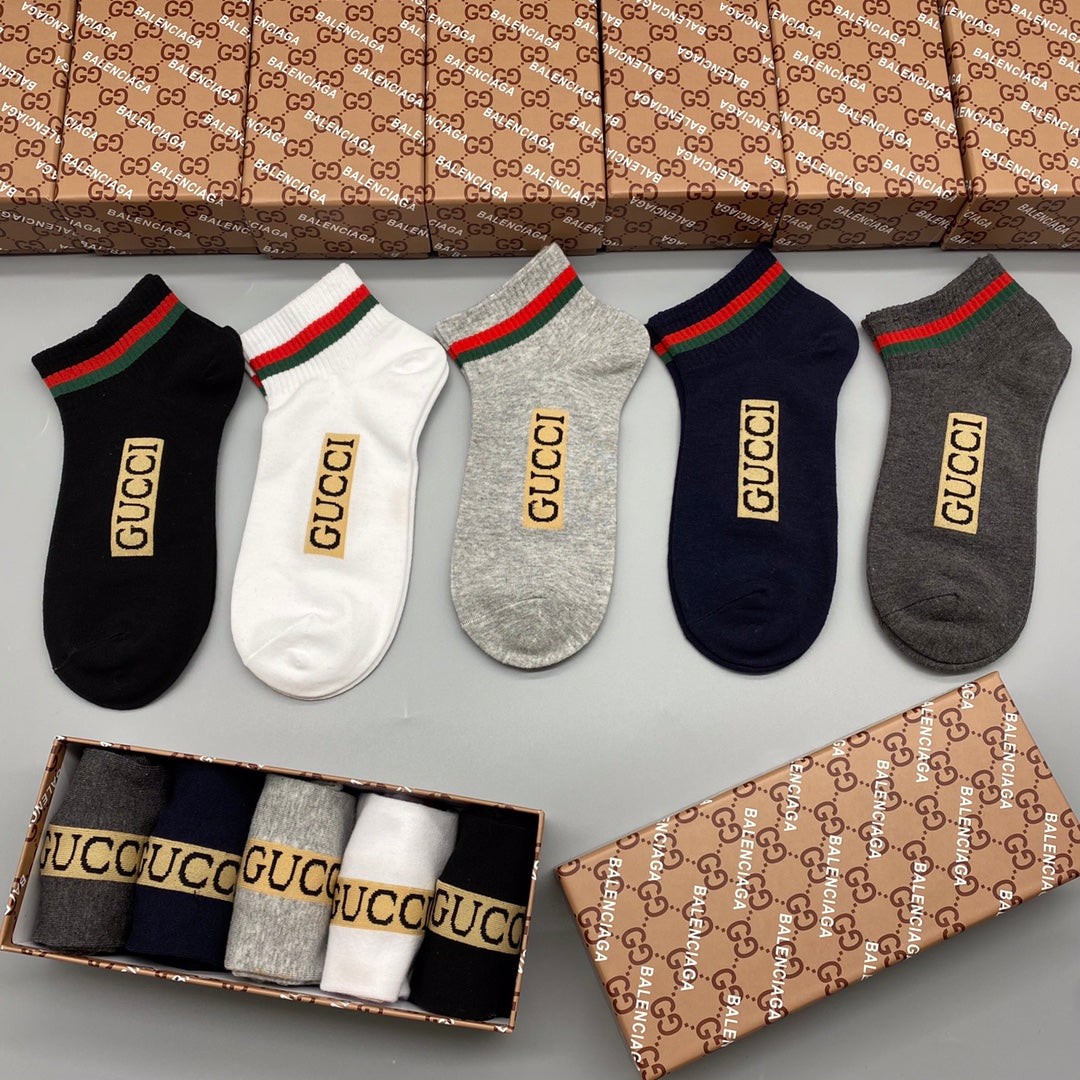 Gucci 83/17 Nylon-Spandex Breathable Socks – 5-Pair Pack