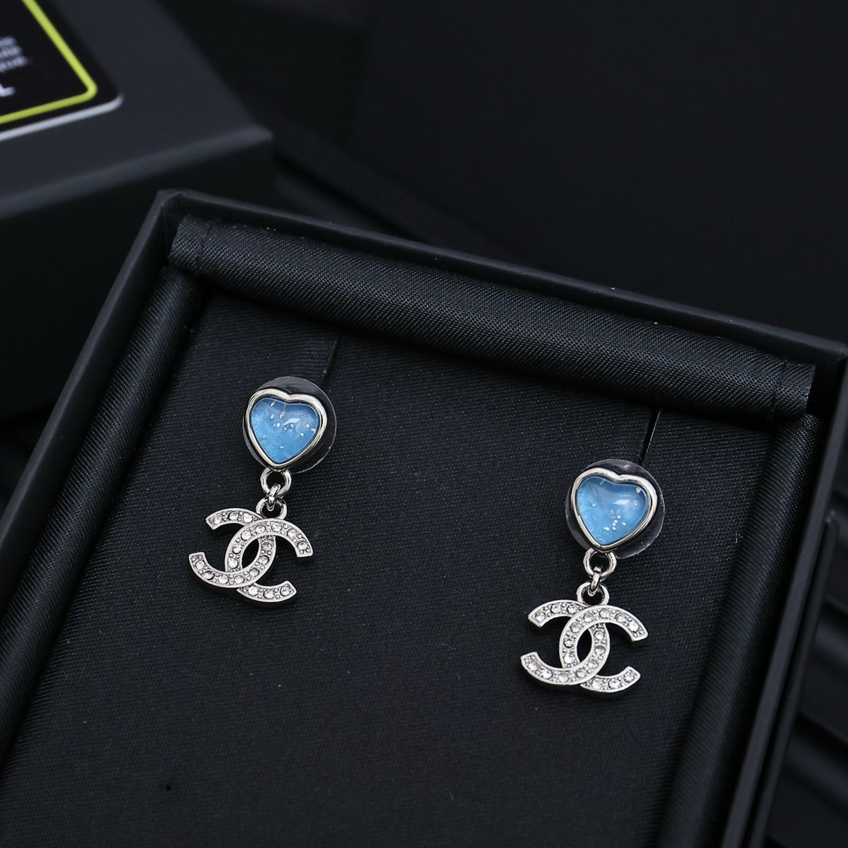 Heart Statement Earrings in Silver-Tone front product view