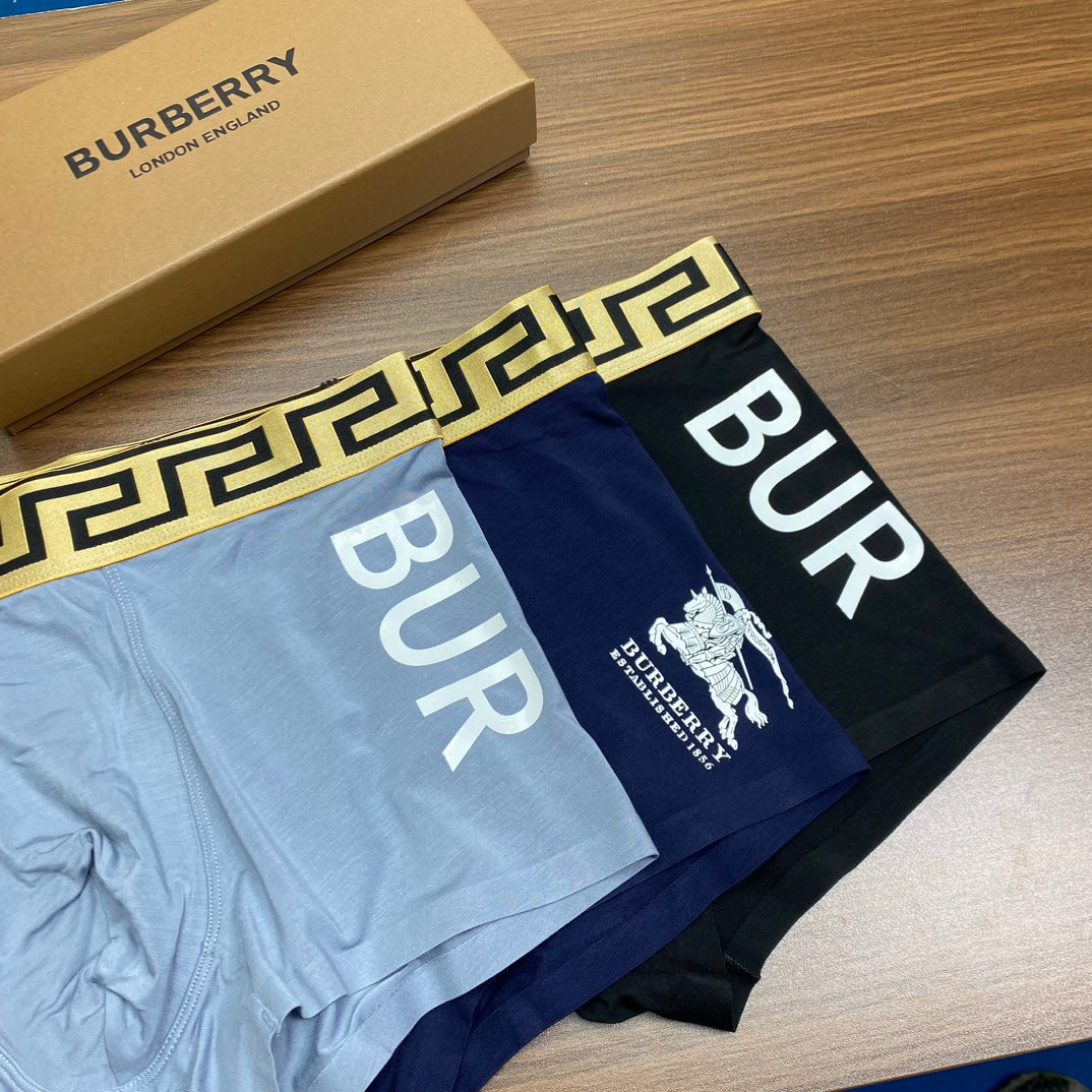 Burberry Modal Greek-Key-Style Waistbands And Horse Graphics Men's Boxer Briefs - 3-Piece Box