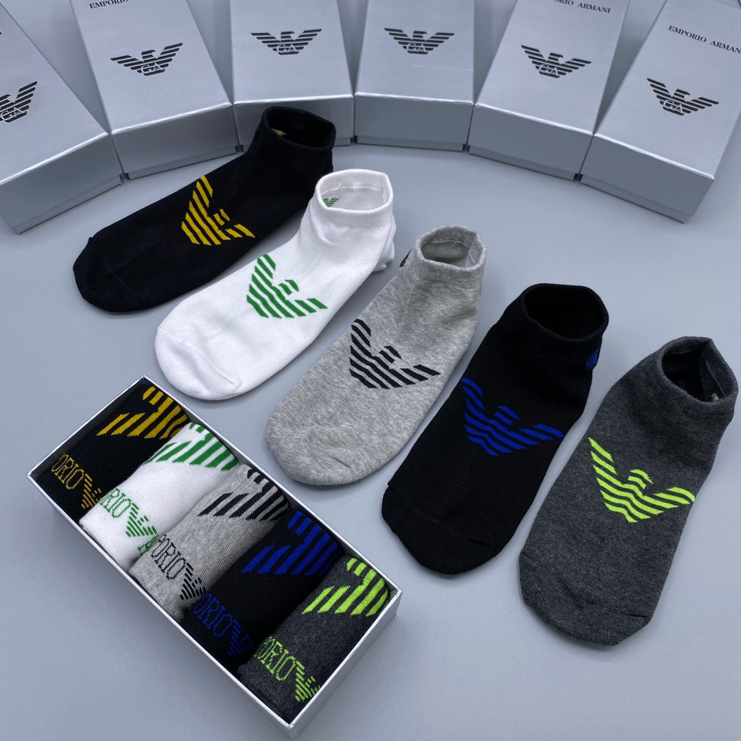 Emporio Armani Breathable Short Socks – 5-Pair Pack