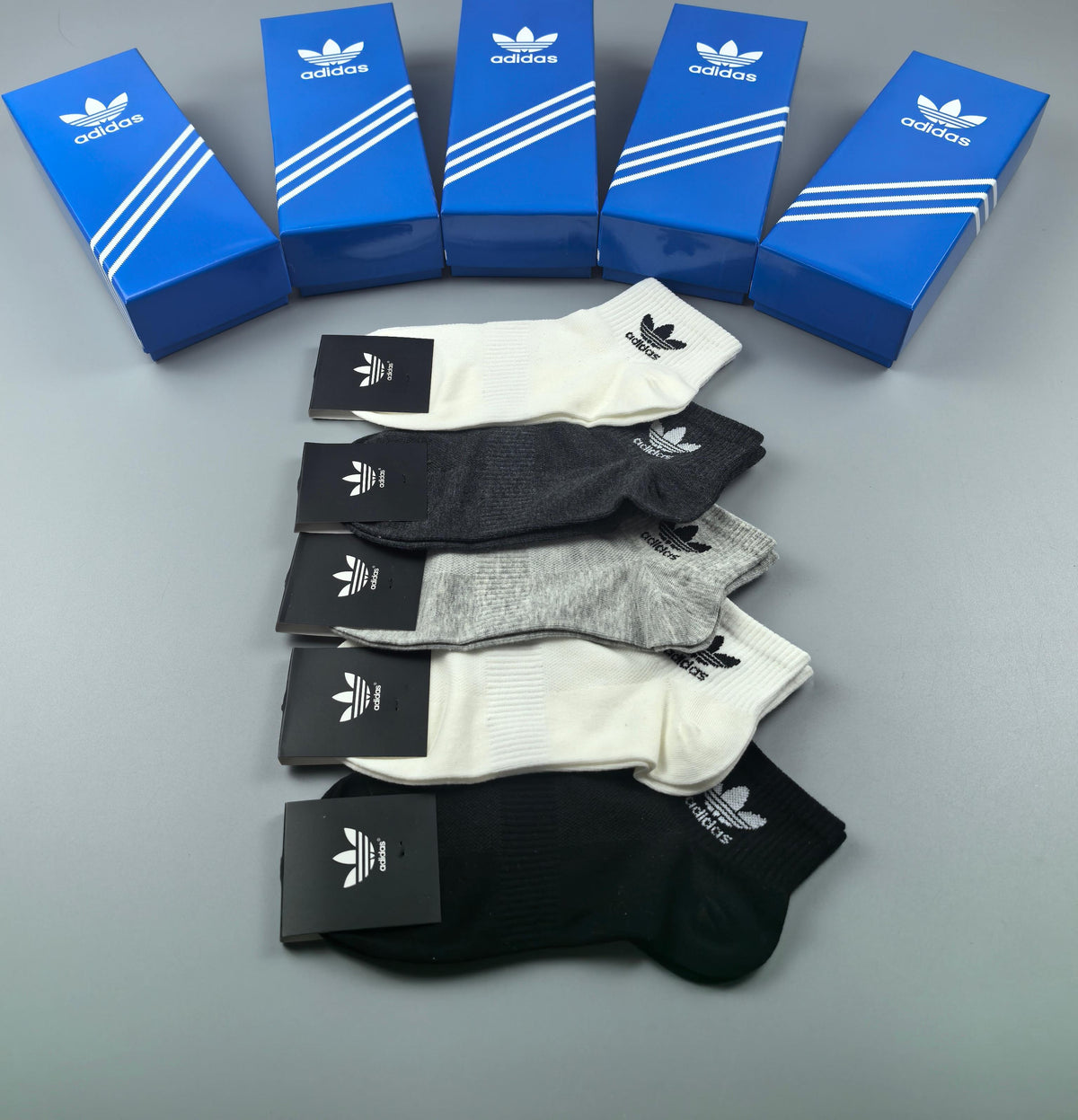 Adidas Cotton Socks - 5-Pair Set