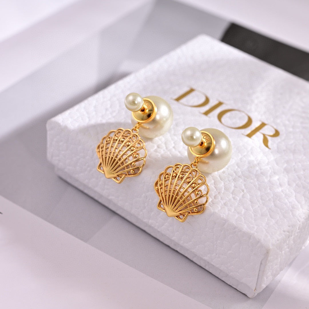 Martin Graham earrings in polished metal-tone – front view