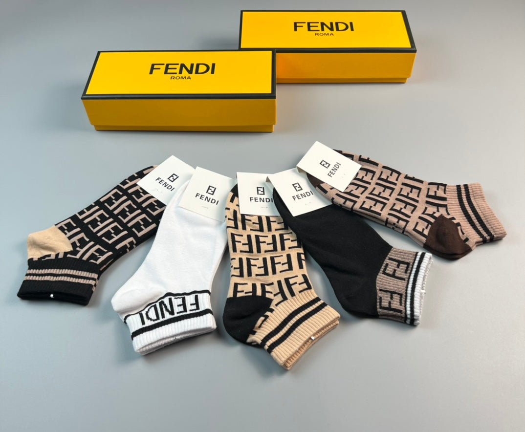 Fendi Short Socks - 5-Pair Set