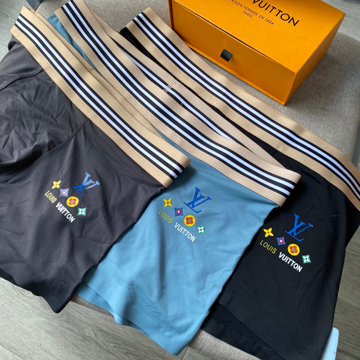 Louis Vuitton Navy & Blue Men's Boxer Briefs - 3-Piece Box