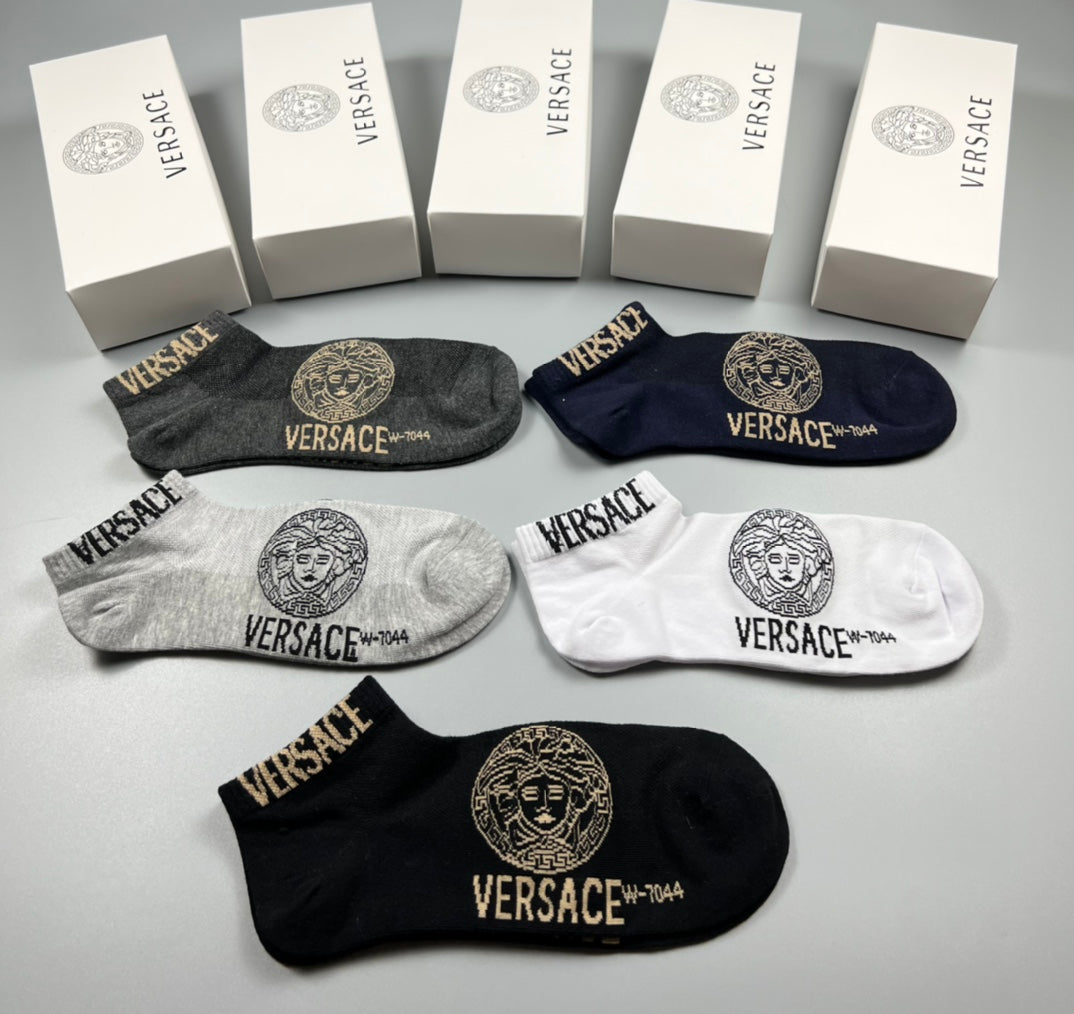 Versace Cotton Crew Socks - 5-Pair Set