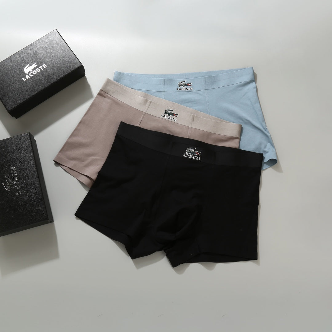Lacoste Small Crocodile Details Men's Boxer Briefs - 3-Piece Box