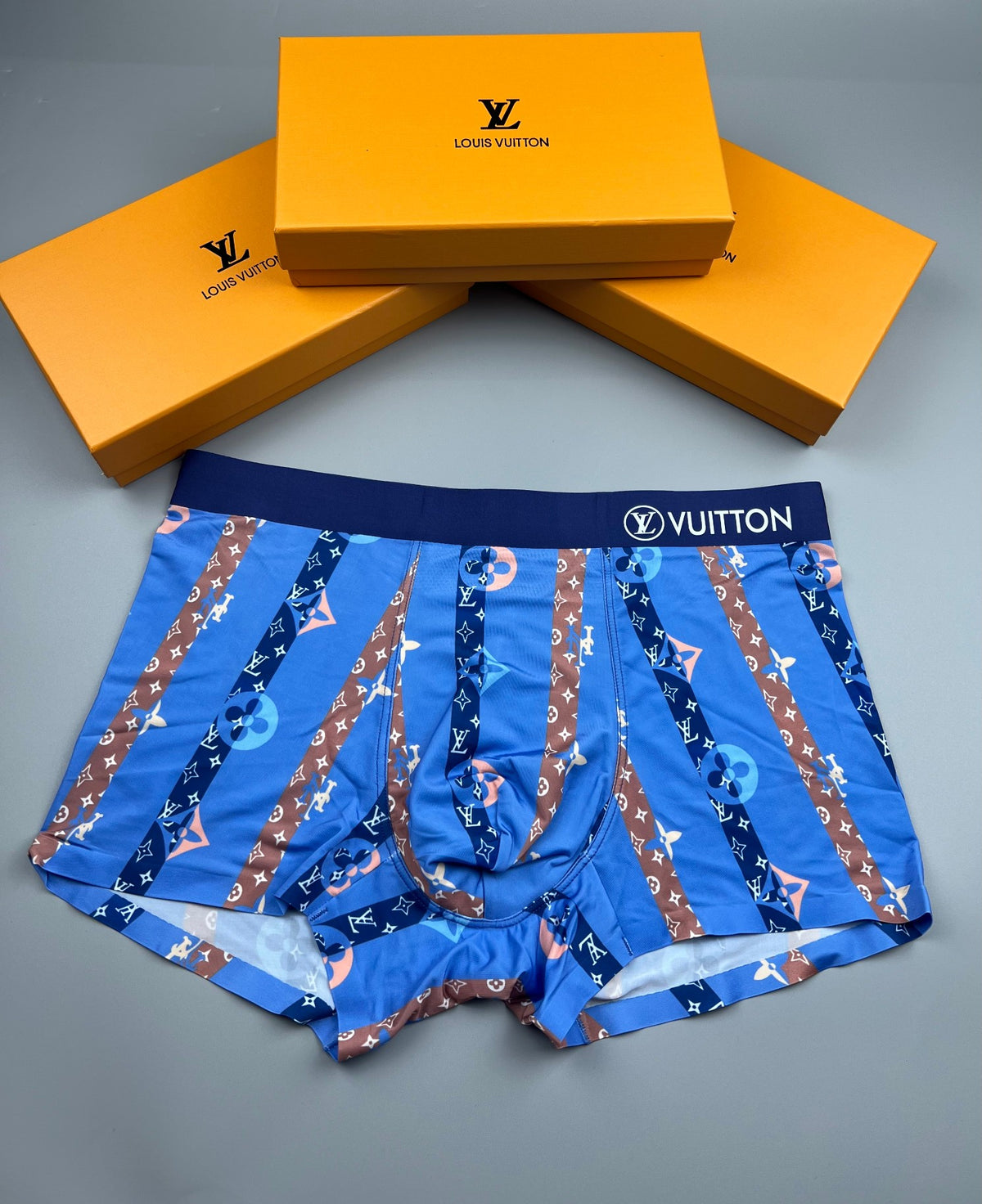 Louis Vuitton All-Over Monogram-Style Motifs Men's Boxer Briefs - 3-Piece Box