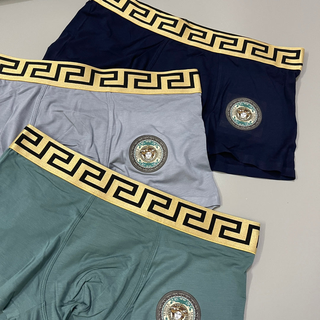 Versace Greek-Key Waistbands Men's Boxer Briefs - 3-Piece Box
