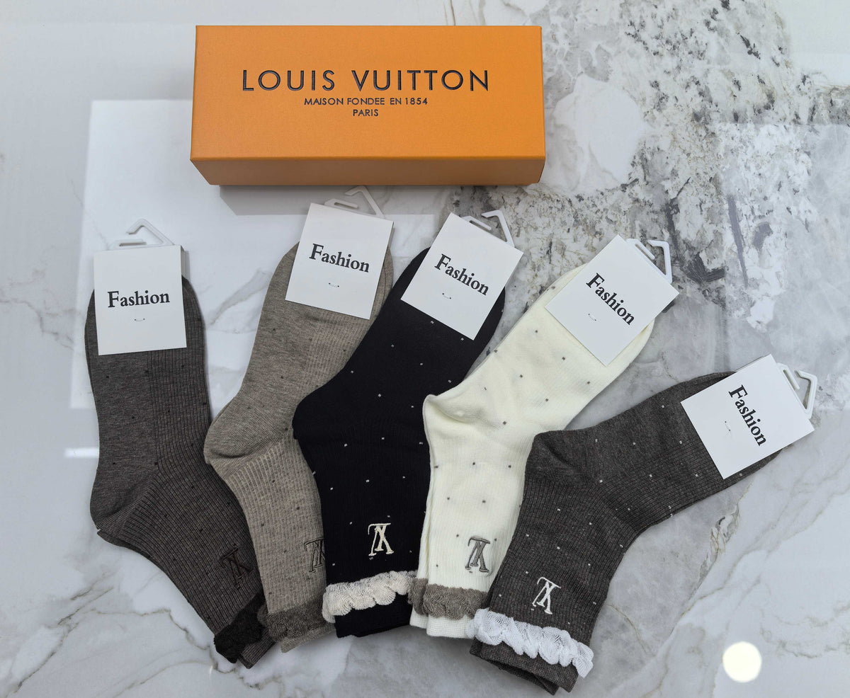 Louis Vuitton Combed Cotton Crew Socks - 5-Pair Set