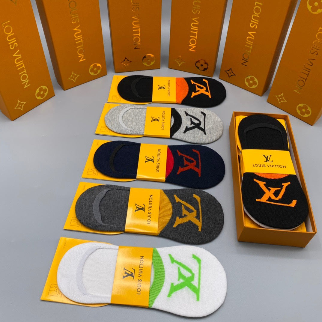Louis Vuitton Logo No-Show No-Show Socks - 5-Pair Box