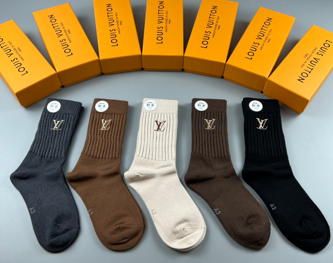 Louis Vuitton Cashmere & Cotton Socks - 5-Pair Set