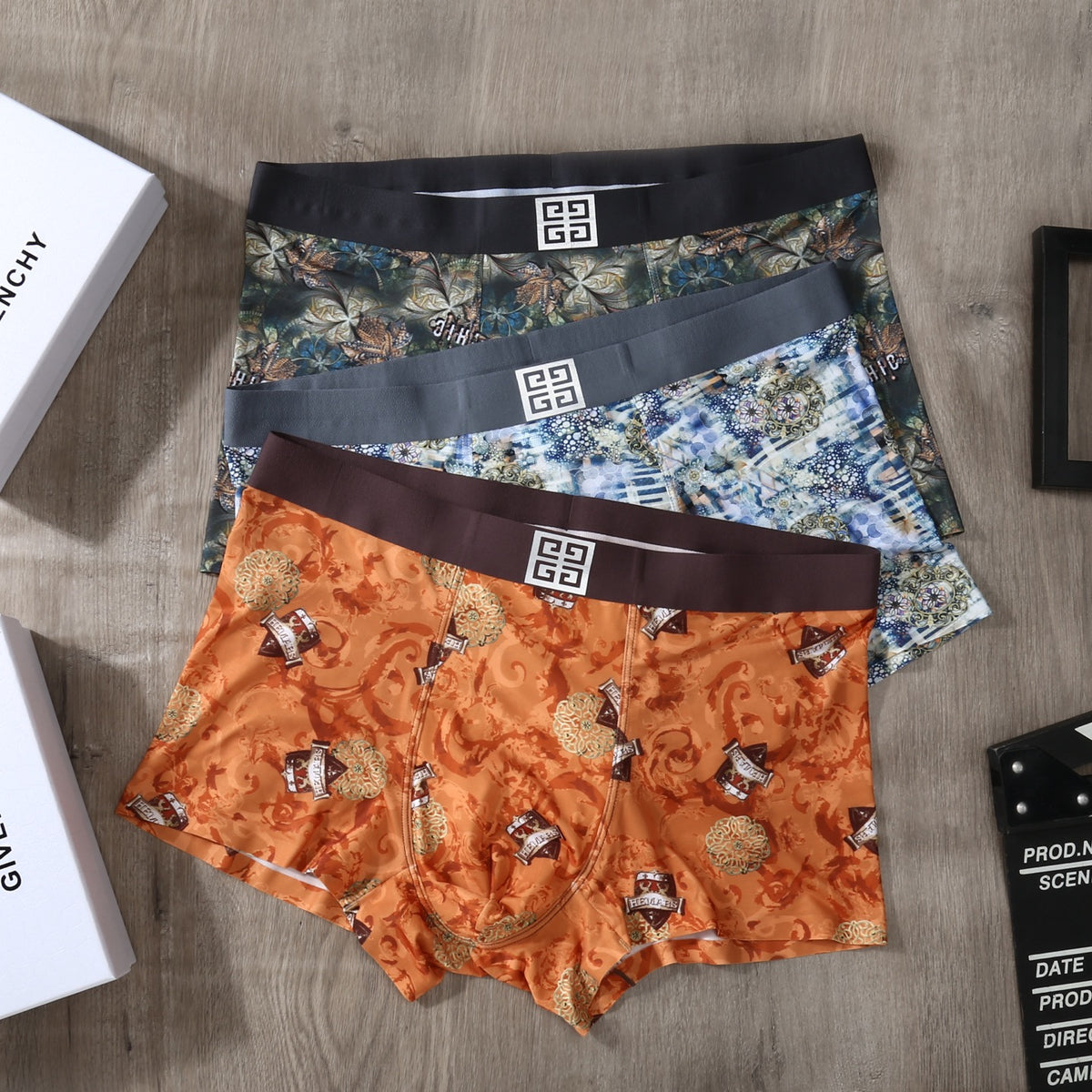 Givenchy Floral Print Men's Trunk Underwear - 3-Piece Box