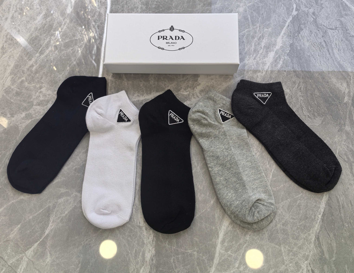 Prada Combed cotton Socks - 5-Pair Set