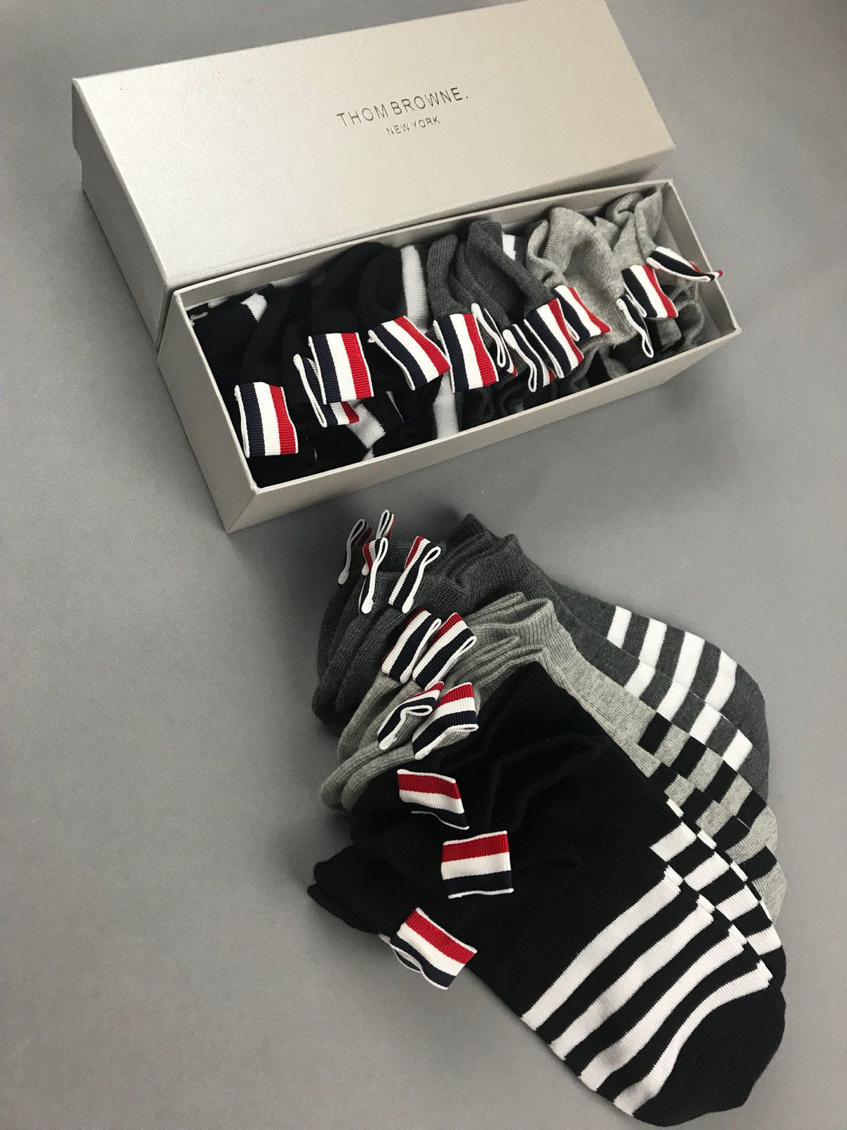 Thom Browne Cotton Crew Socks - 5-Pair Set