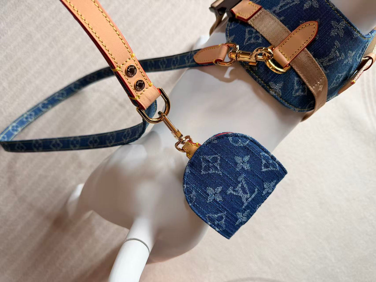 Adjustable Denim-Look Pet Harness Collection – Design 03 detail view