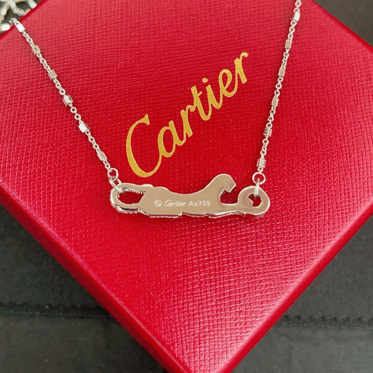 Martin Graham pendant necklace in polished metal-tone – detail view