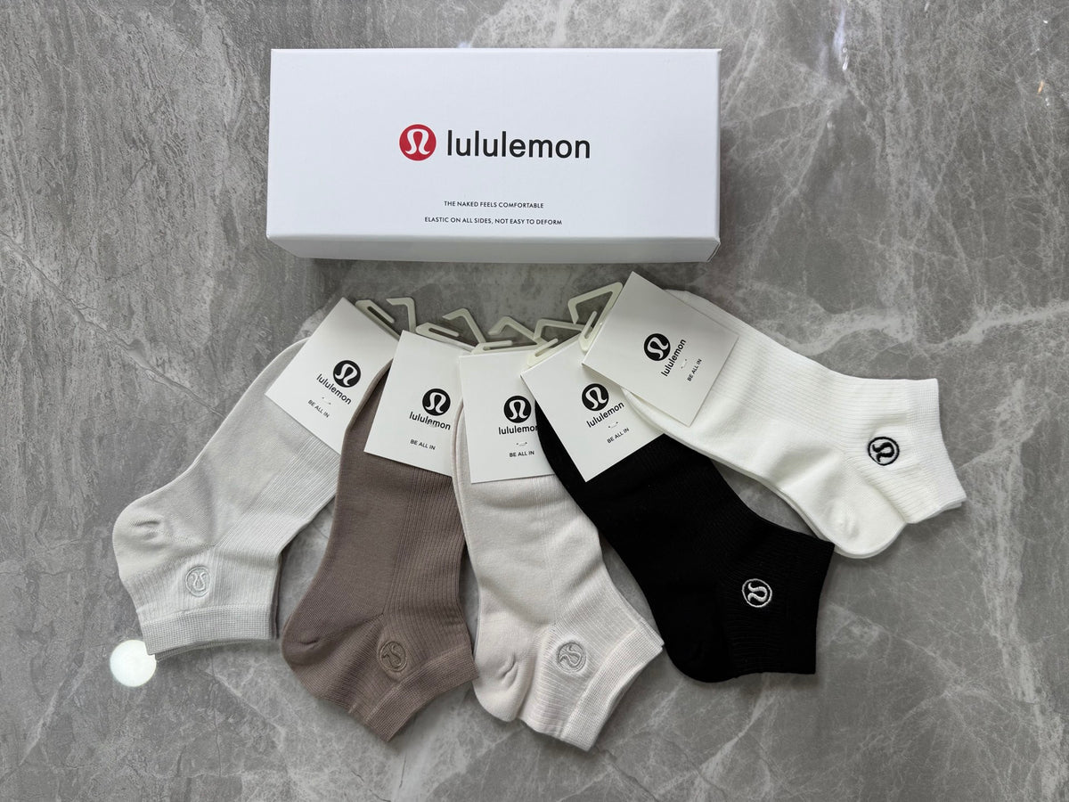 Lululemon Modal Simple Contrast Emblems Ankle Socks - 5-Pair Set