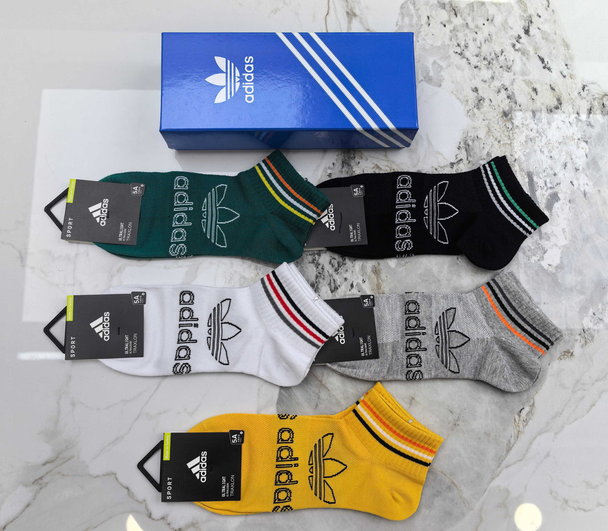 Adidas Cotton No-Show Socks - 5-Pair Set