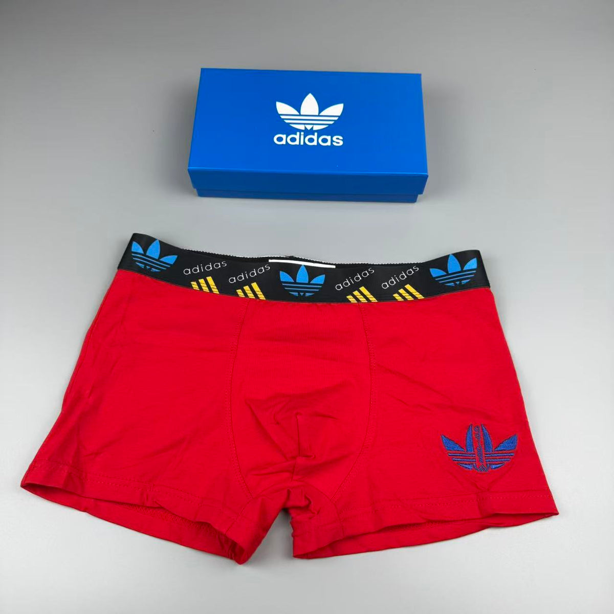 Adidas Nylon-Blend All-Over Logo Pattern Men's Boxer Briefs - 3-Piece Box