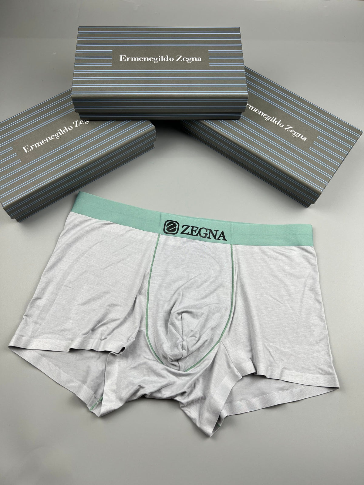 Zegna Modal Contrast Waistbands Men's Boxer Briefs - 3-Piece Box