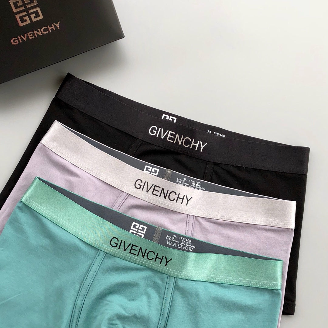 Givenchy Visible All-Over Pattern And Logo Details Men's Boxer Briefs - 3-Piece Box
