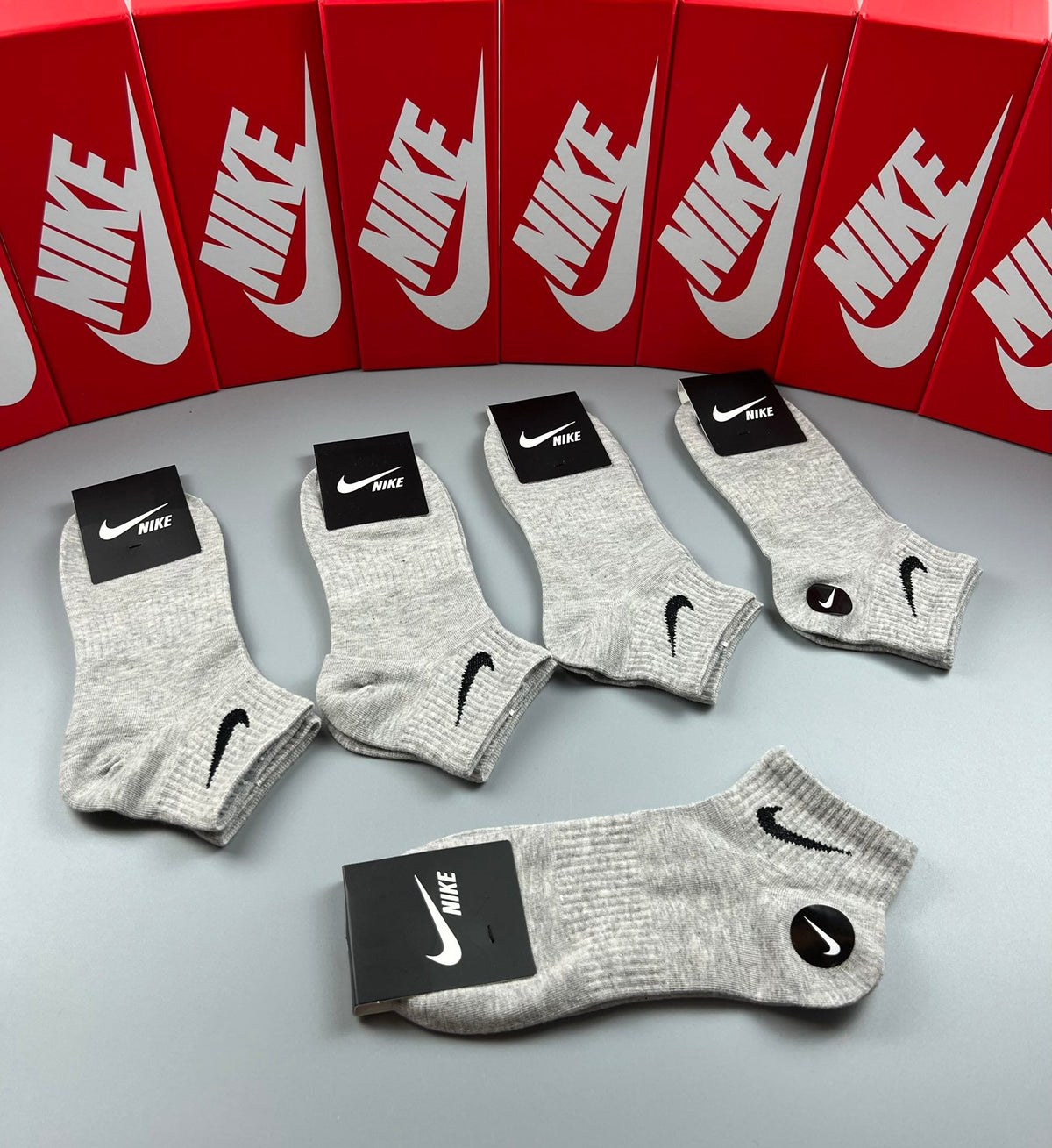 Nike Grey Swoosh Ankle Socks