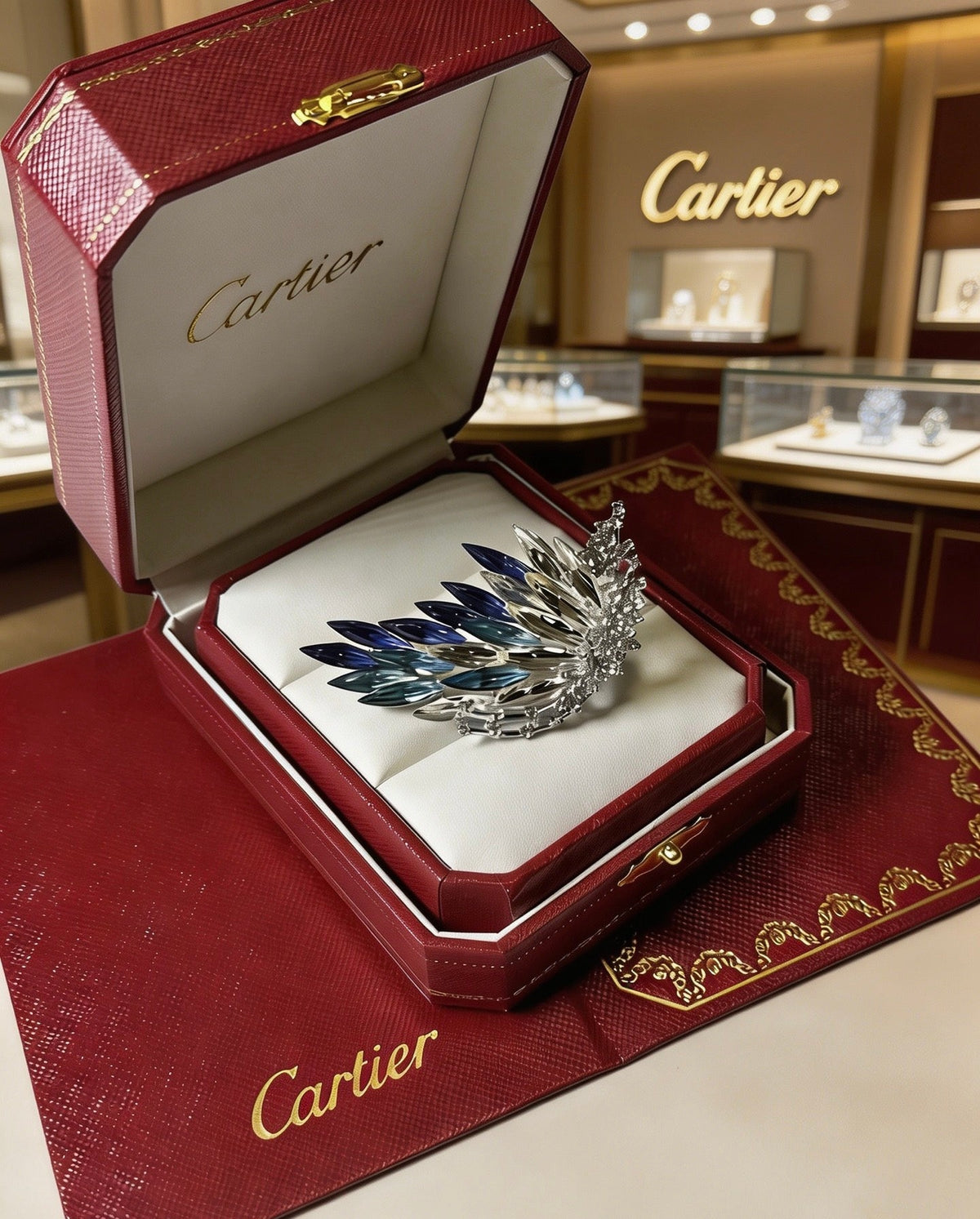 Martin Graham brooch in polished metal-tone – detail view