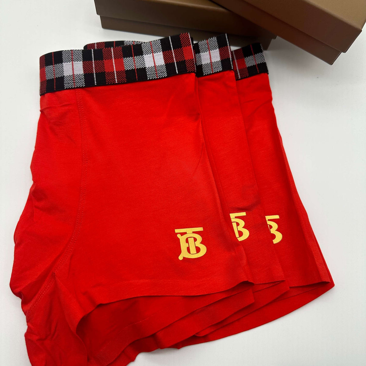 Burberry Red Men's Boxer Briefs - 3-Piece Box