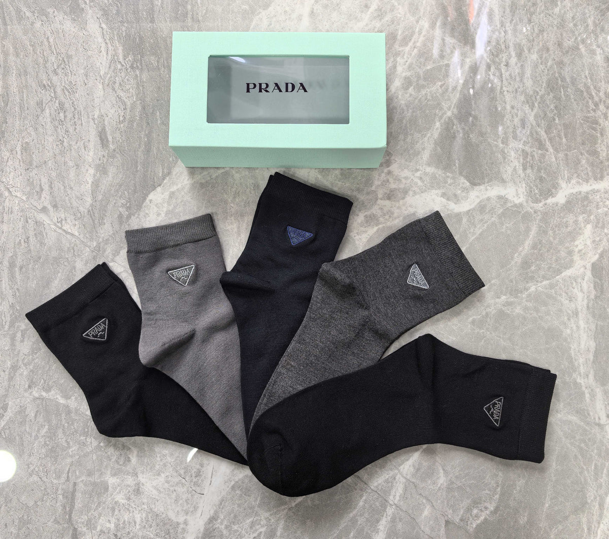 Prada Modal Blend Crew Socks - 5-Pair Set