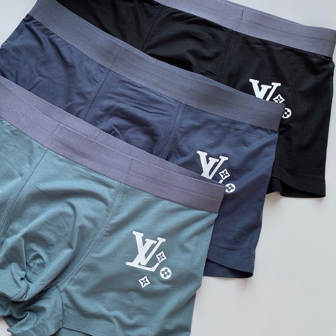Louis Vuitton Small Emblem Details Men's Boxer Briefs - 3-Piece Box