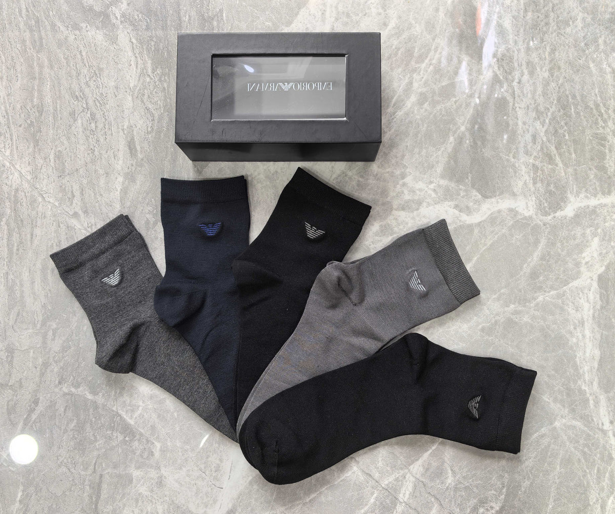 Emporio Armani Modal Blend Crew Socks - 5-Pair Set