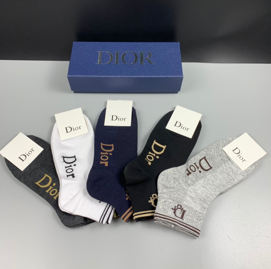 Dior Cotton Socks - 5-Pair Set