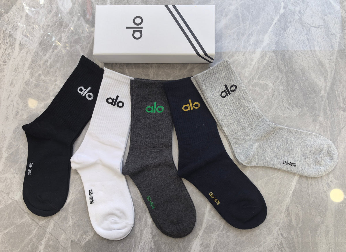 Alo Cotton Crew Socks - 5-Pair Pack